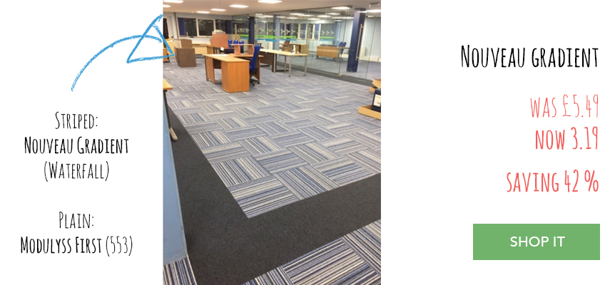 Nouveau Gradient carpet tiles and Modulyss First carpet tiles fitting service