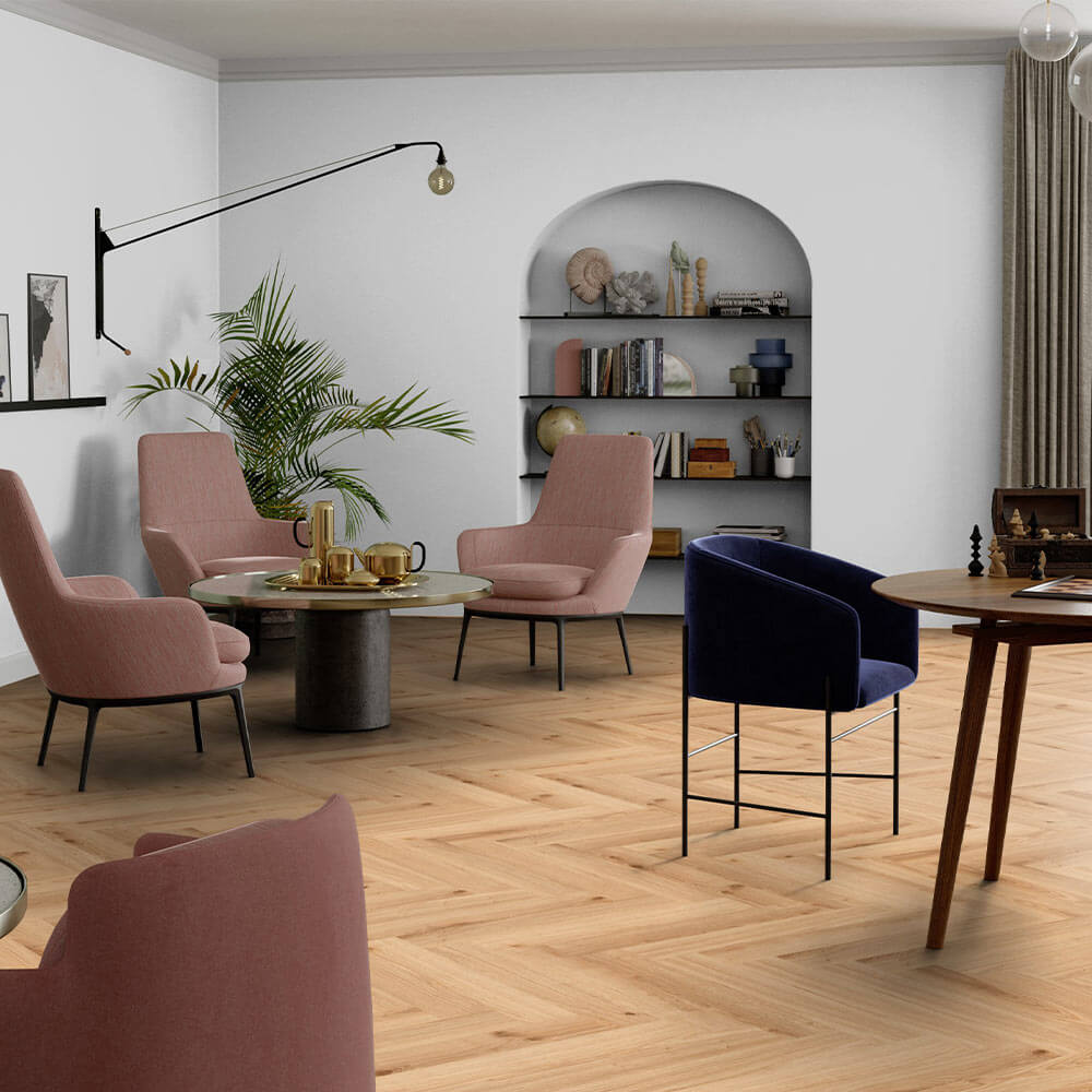 Tarkett Essence 55 Gluedown Primary Oak Light Brown Herringbone 260060005