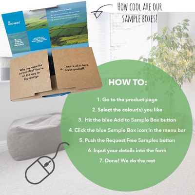 Our awesome new carpet tile sample boxes