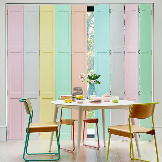 Interior with ice cream coloured shutters