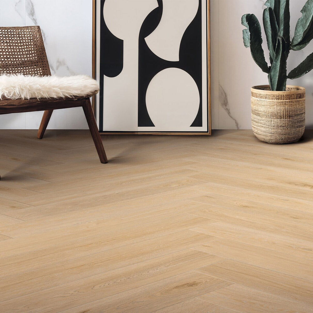 Gerflor Creation 55 Gluedown Herringbone Aquinoah Blond 1704