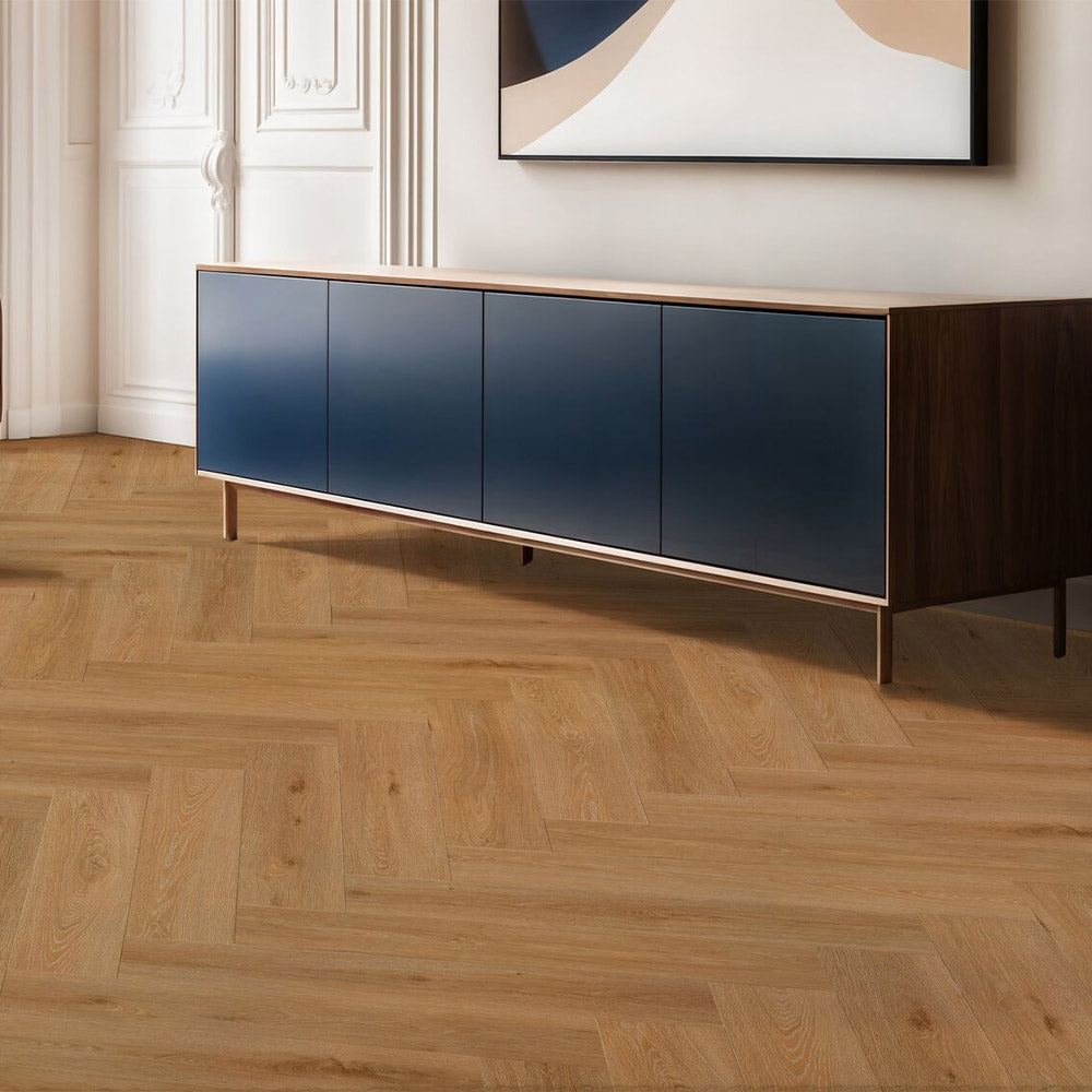 Gerflor Creation 55 Gluedown Herringbone Aquinoah Honey 1706