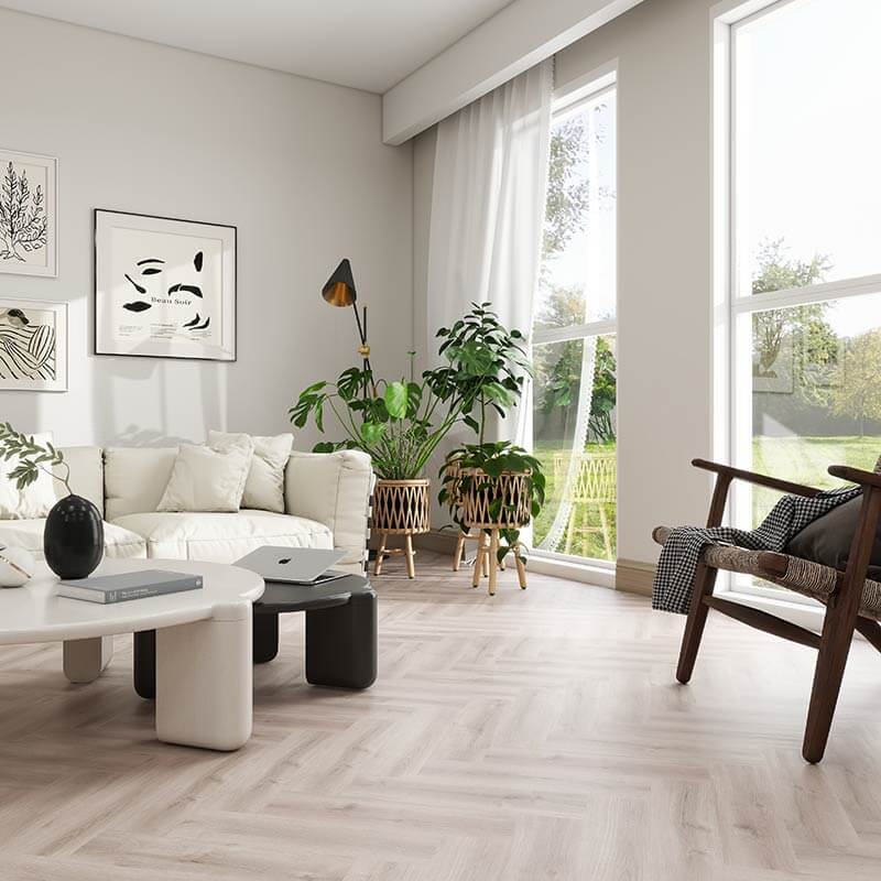 HFLOR New Harmony Tranquillity Gluedown Cream Oak 7879 LVT