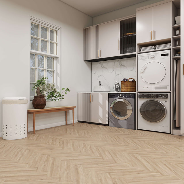 HFLOR New Harmony Tranquillity Gluedown Linen Fiyori Oak 7877 LVT