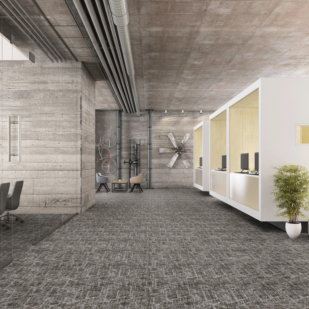 Milliken Modern Movement Crossing Lines Dark Carpet Planks