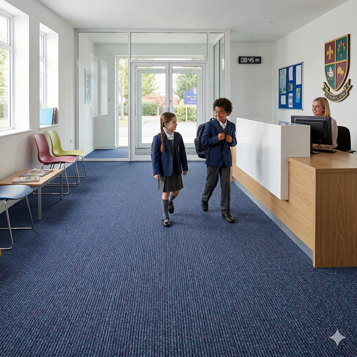 Clearance: Heckmondwike Supacord Blueberry carpet tiles (1 box - 5m2)