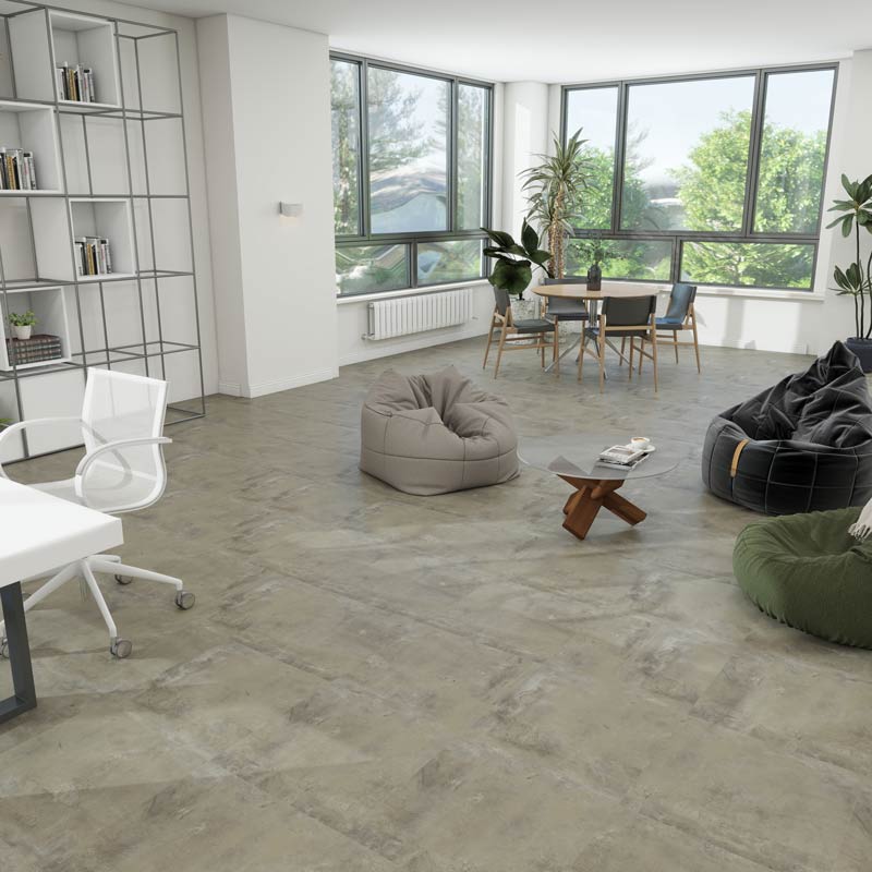 Interface Textured Stones Warm Polished Cement A00303