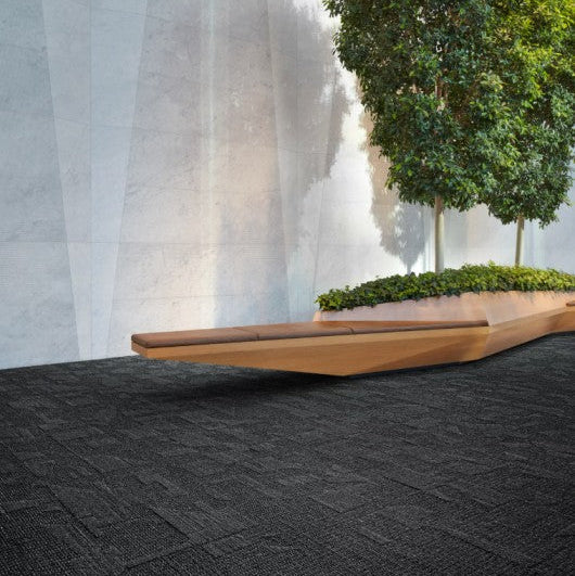 Interface Etched & Threaded E612 Carpet Planks Umber
