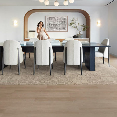 Interface Etched & Threaded E612 Carpet Planks Wheat