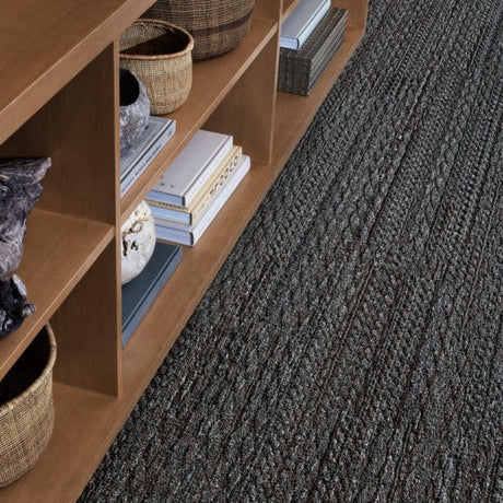 Interface Etched & Threaded E614 Carpet Planks Bark Ashlar
