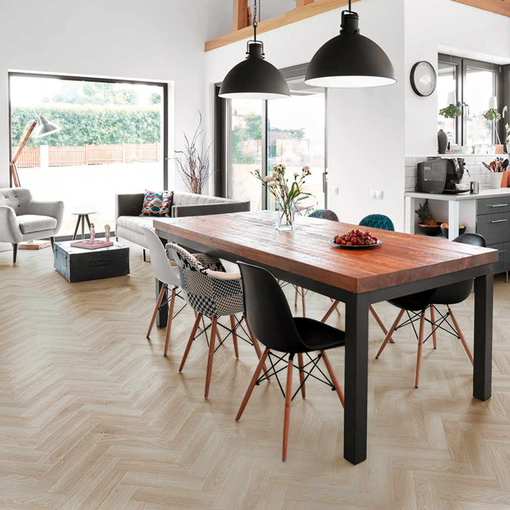 Luvanto Premium Design Gluedown Latte Oak Herringbone