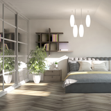 Luvanto Contemporary Design Gluedown Herringbone Misty Elm