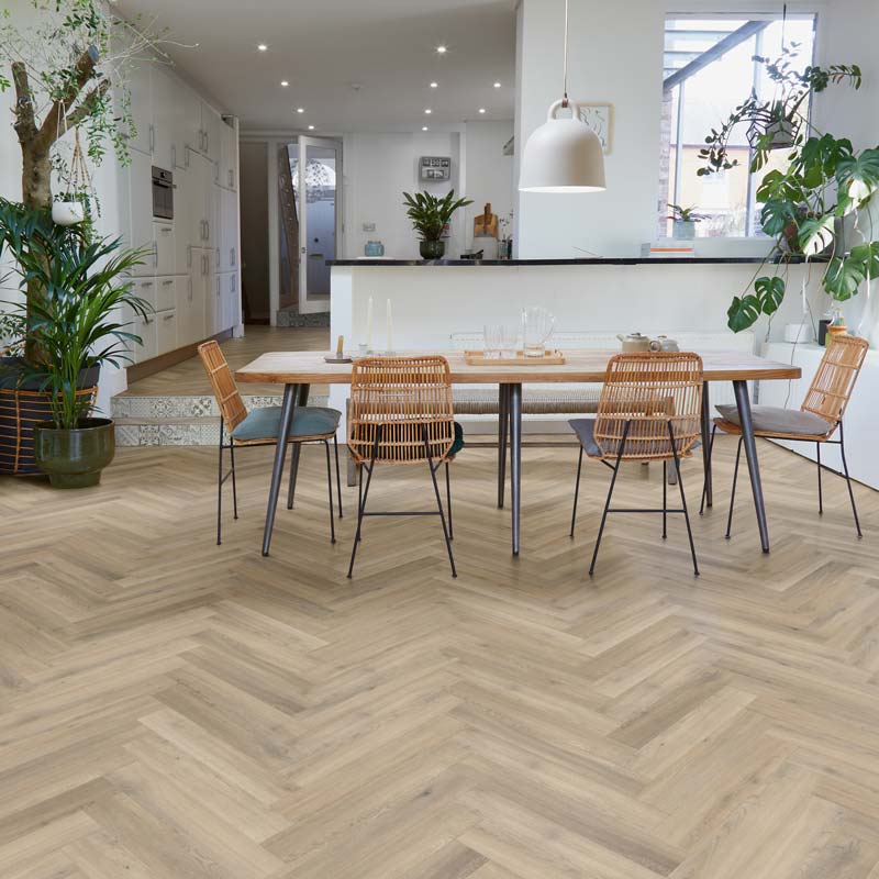 Polyflor Camaro Rigid Core PUR Naked Blond Oak Herringbone RPQ4144