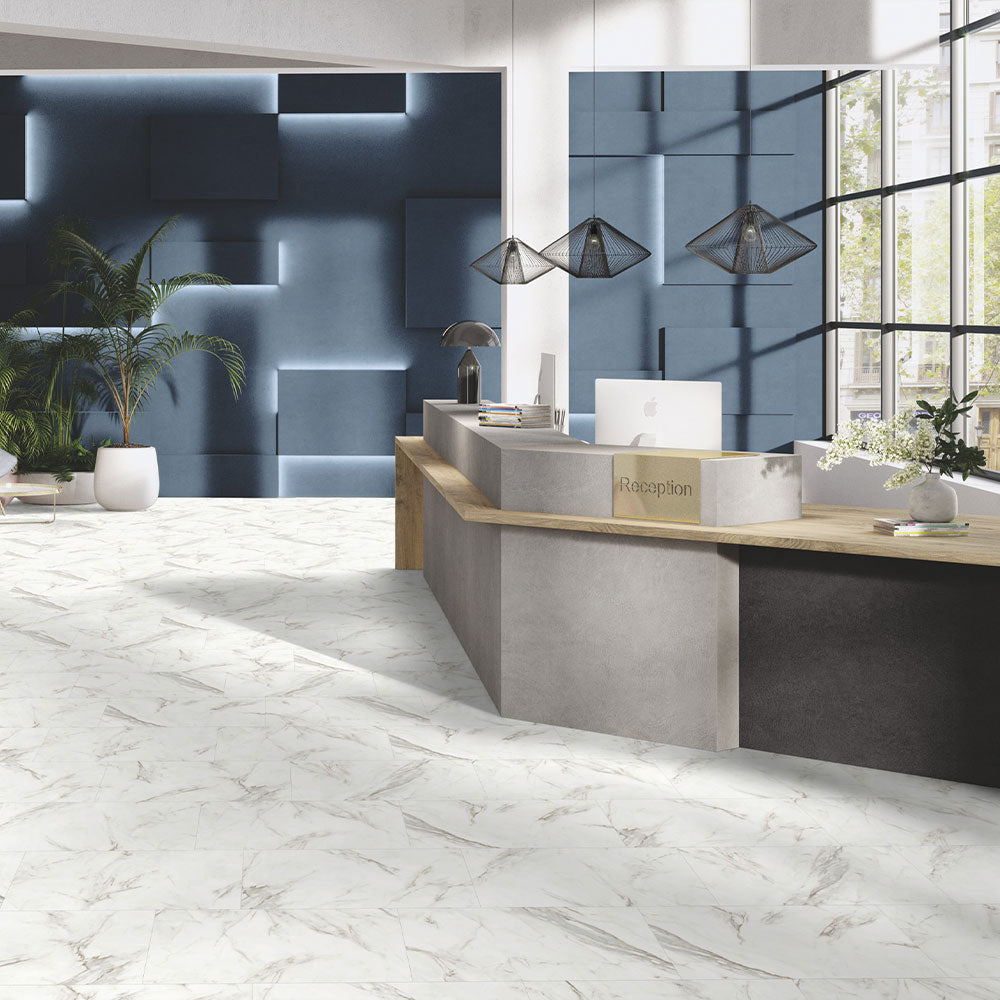 Gerflor Creation 55 Gluedown White Marble 1743