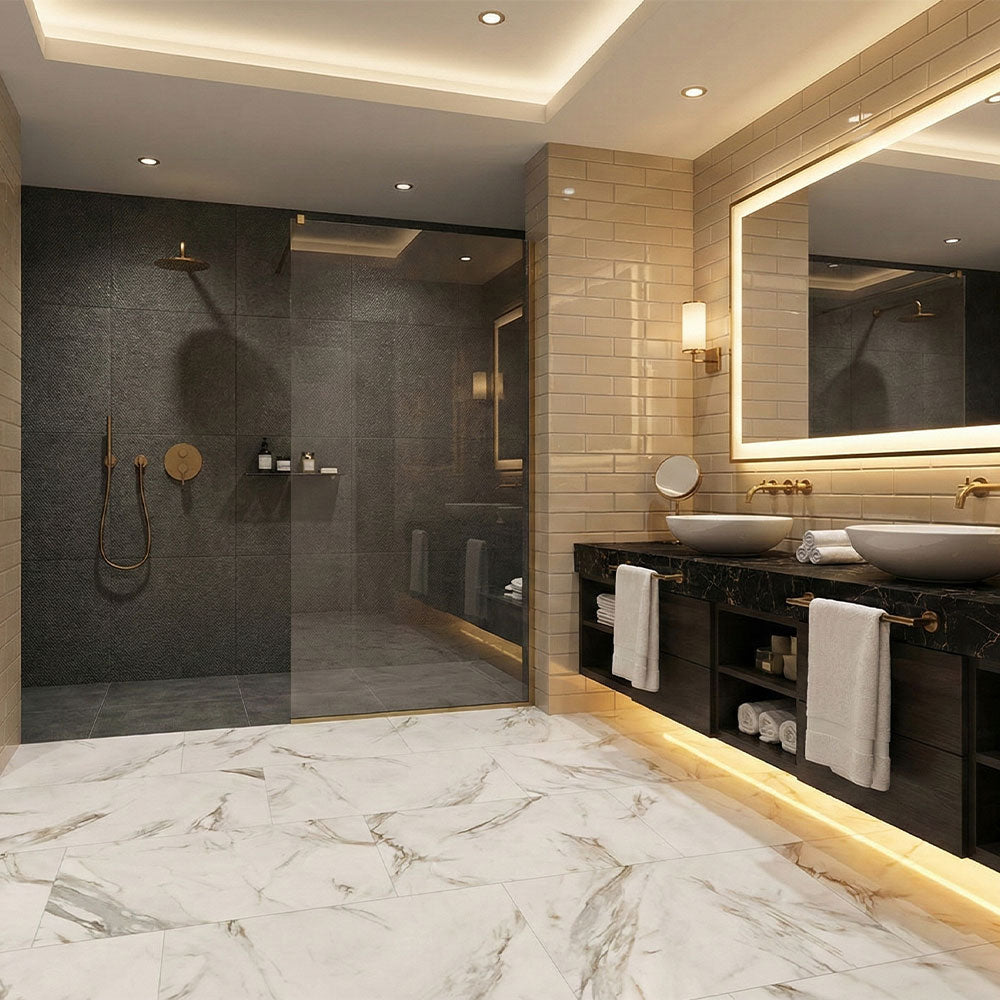 Gerflor Creation 55 Gluedown White Marble 1743