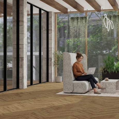 Balsan Elite Gluedown 55 - Ballet Brown Herringbone LVT Gluedown LVT from DCTUK