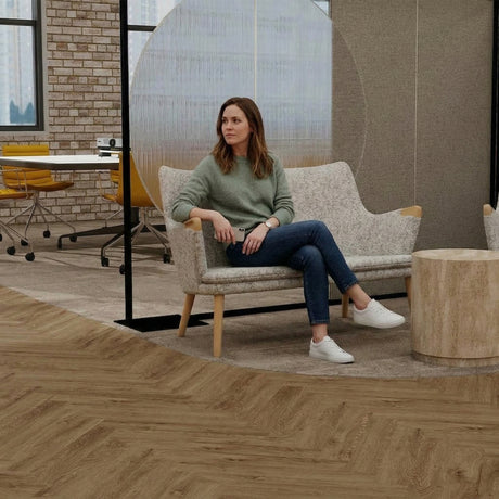 Balsan Elite Gluedown 55 - Ballet Tan Herringbone LVT Gluedown LVT from DCTUK