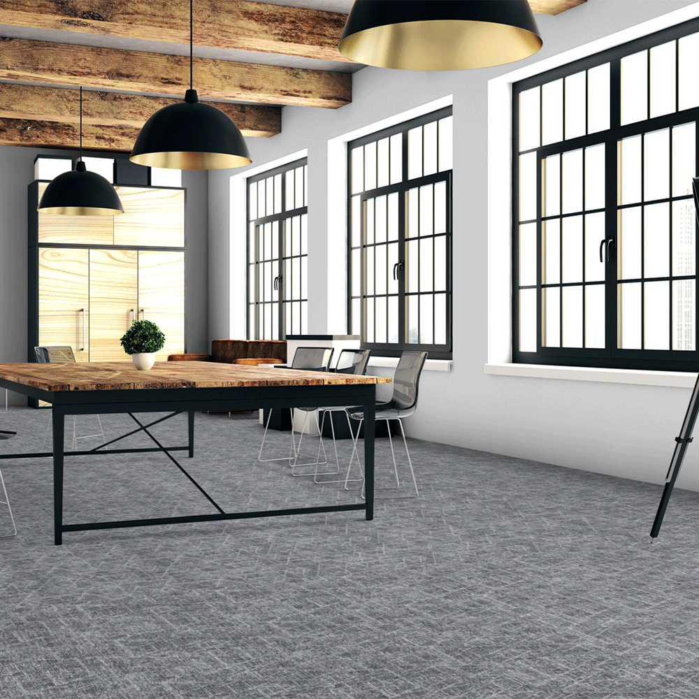 Milliken Modern Movement Crossing Lines Dark Carpet Planks