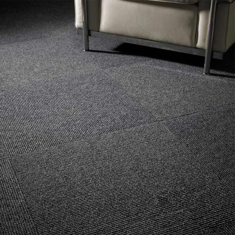 Heckmondwike Zephyr Charcoal Carpet Tiles - DCTUK