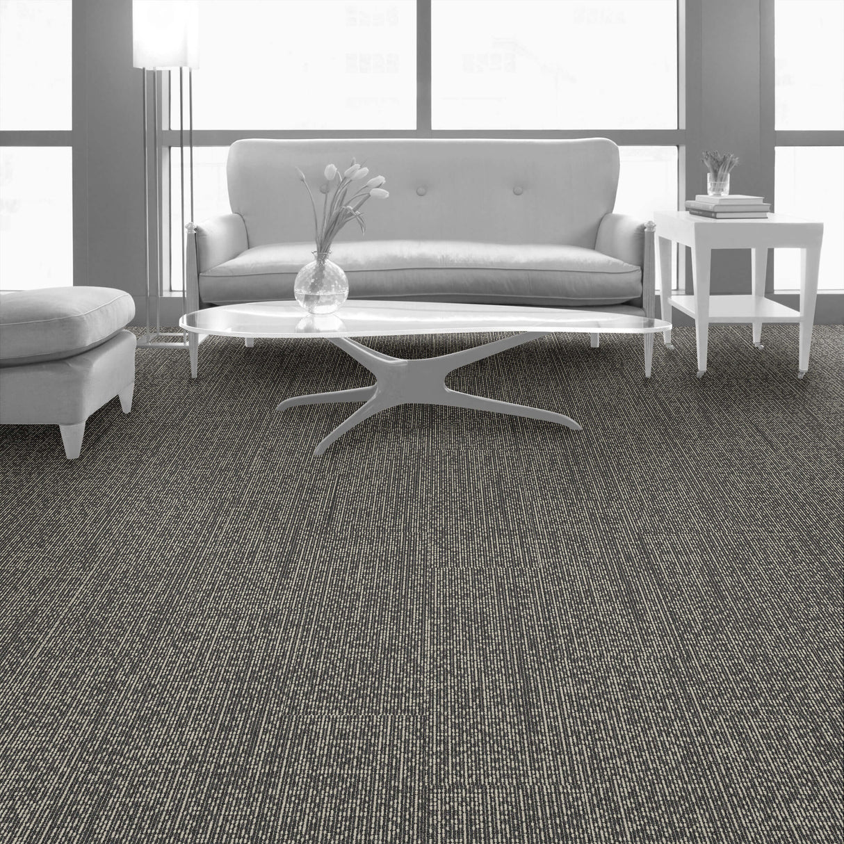 Interface Embodied Beauty - Sashiko Stitch Ash 9552002 Carpet Planks - DCTUK