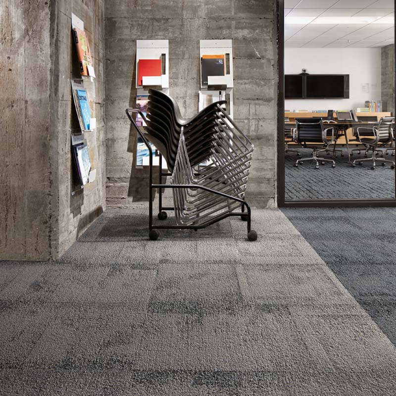 Interface Human Connections - Flagstone Flint Carpet Tiles - DCTUK