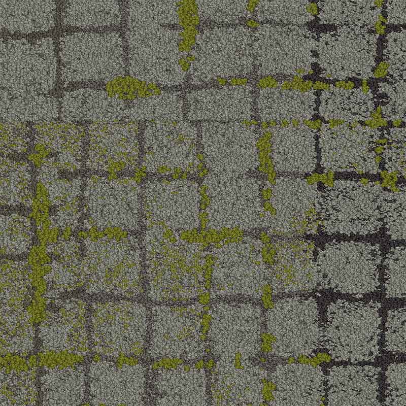 Interface Human Connections - Moss in Stone Slate Edge Carpet Tiles - DCTUK