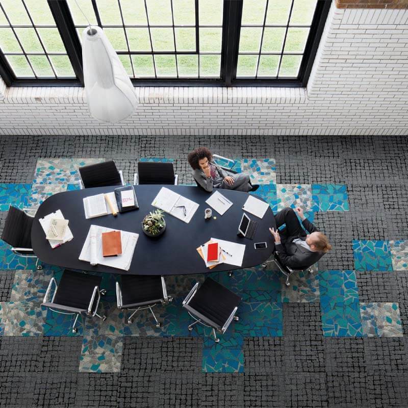 Interface Human Connections - Sett in Stone Flint Carpet Tiles - DCTUK