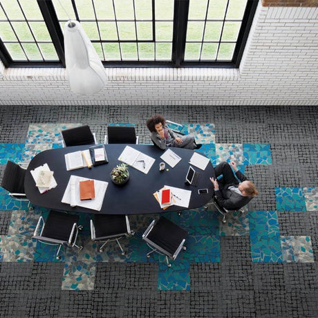 Interface Human Connections - Sett in Stone Flint Carpet Tiles - DCTUK
