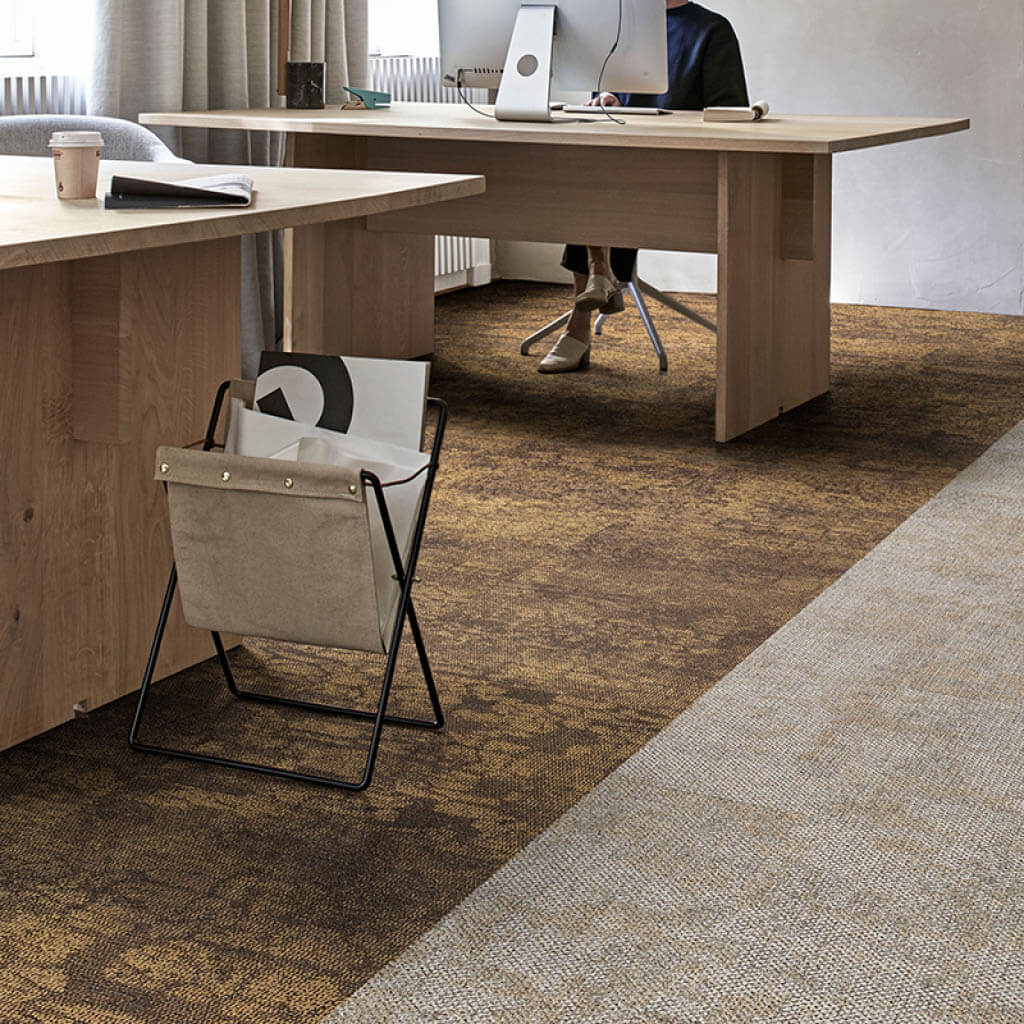 Interface Upon Common Ground Escarpment Carpet Tiles 2525001 Desert Shrub Carpet Planks - DCTUK