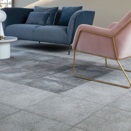 Milliken Comfortable Concrete 2.0 - Urban Poetry Chalked Blue UPY05 - 245 - 180 Carpet Tiles - DCTUK
