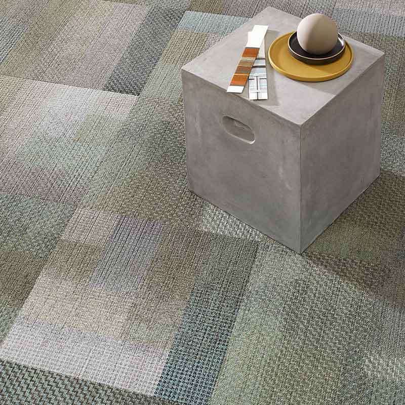 Milliken Crafted Series - Warp Winding Aqua Mix WWG37 - 46 - 158 Carpet Tiles - DCTUK