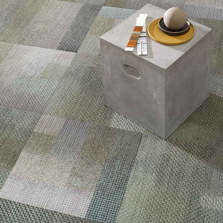 Milliken Crafted Series - Warp Winding Aqua Mix WWG37 - 46 - 158 Carpet Tiles - DCTUK