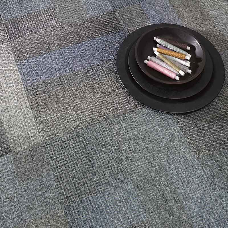 Milliken Crafted Series - Warp Winding Aqua Mix WWG37 - 46 - 158 Carpet Tiles - DCTUK