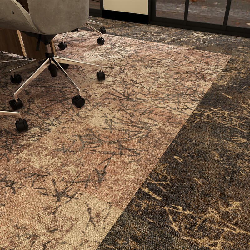 Milliken Down To Earth Twig Scatter Bracken/Tawny Carpet Tiles - DCTUK