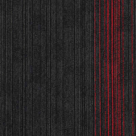 Nouveau Infinity Accent Black Red Carpet Tiles - DCTUK