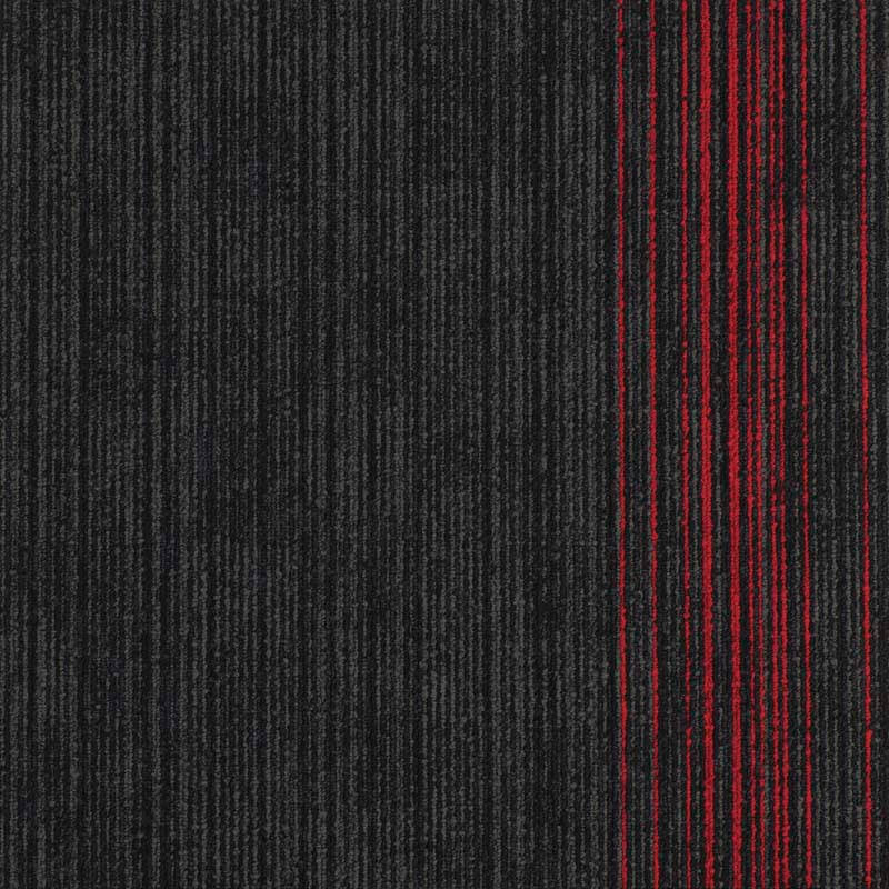 Nouveau Infinity Accent Black Red Carpet Tiles from DCTUK