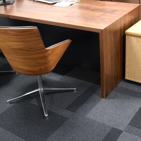 Paragon Total Contrast Black Leaf Carpet Tiles - DCTUK