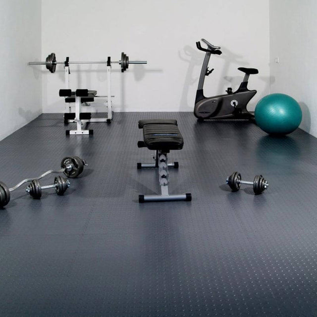 Polyflor SaarFloor Noppe Stud Tile 1 Anthracite 102 Rubber Tiles - DCTUK