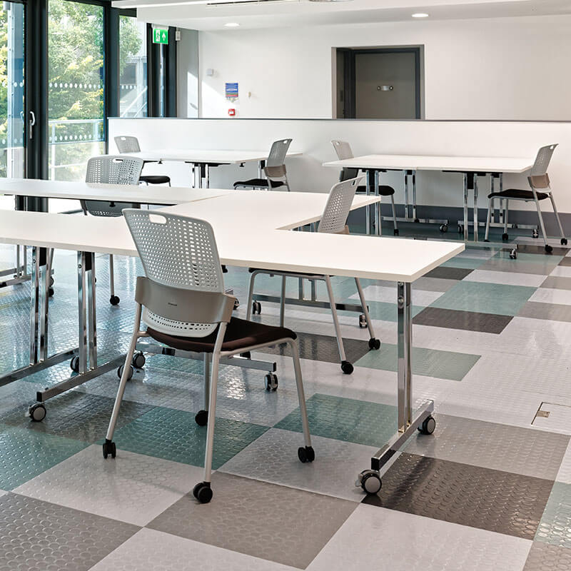 Polyflor SaarFloor Noppe Stud Tile 1 Anthracite 102 Rubber Tiles - DCTUK