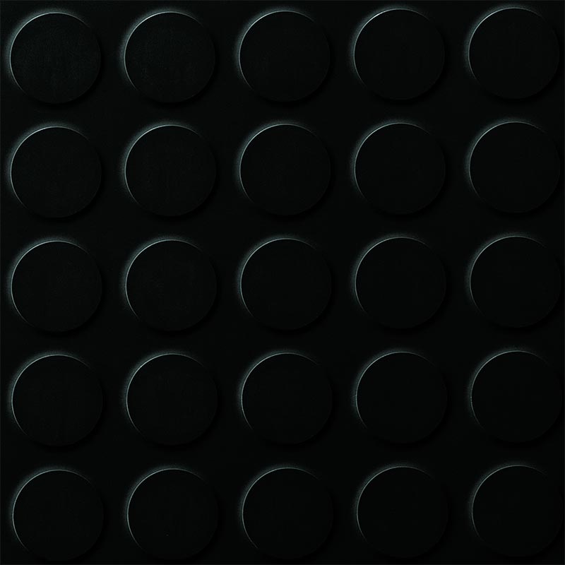 Polyflor SaarFloor Noppe Stud Tile 1 Black Coal 101 Rubber Tiles - DCTUK