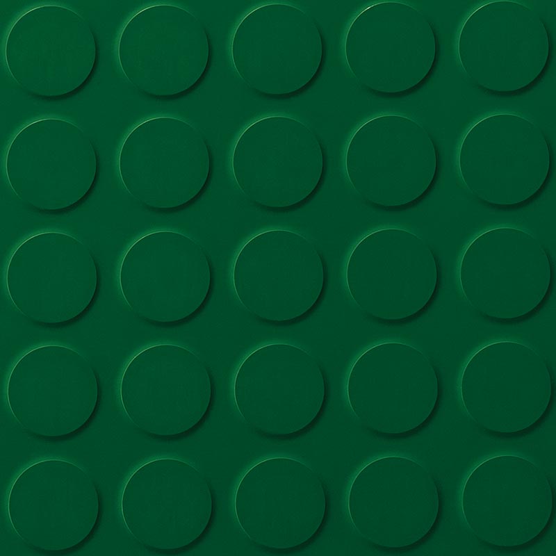 Polyflor SaarFloor Noppe Stud Tile 1 Green Baize 015 Rubber Tiles - DCTUK