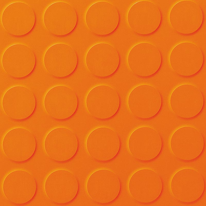 Polyflor SaarFloor Noppe Stud Tile 2 Orange 010 Rubber Tiles - DCTUK