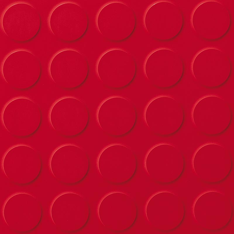 Polyflor SaarFloor Noppe Stud Tile 2 Warm Red 012 Rubber Tiles - DCTUK
